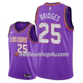 Maillot Basket Homme Phoenix Suns Mikal Bridges 25 2018-19 Nike City Edition Pourpre Swingman